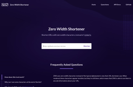 在线生成超级短网址-Zero Width Shortener